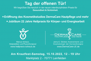 Tag der offenen Tür in der Heilpraxis für Körper- und Energiearbeit Marcus Schaub am 15.10.2022